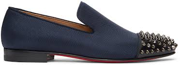 Christian louboutin ziggy 140mm ankle boots multicolor. Christian Louboutin Navy Black Spooky Spike Loafers Ssense Canada