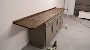workbench with old cabinets