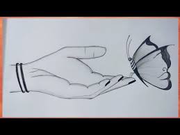 Beautiful Butterfly Sitting On The Hand Drawing Beautiful Butterfly Drawing Muskan Drawing Art Yo Butterfly Sketch Easy Hand Drawings Butterfly Drawing