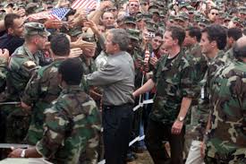 Kfor ukrainian soldiers celebrate ukraine armed forces day at camp bondsteel, kosovo. President Bush Shakes Hands With American Soldiers During His Visit To Camp Bondsteel In Kosovo