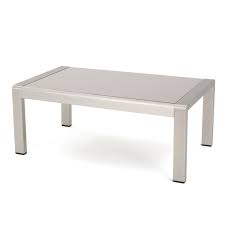 Modern aluminum coffee tables at 2modern. Coral Bay Outdoor Aluminum Coffee Table With Glass Top Silver Walmart Com Walmart Com