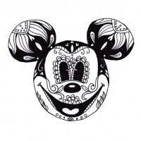 Back then, we all know that back then mickey and minnie were in black and grey cartoons. Cheerful Black And White Muerte Mickey Mouse Face Tattoo Design Tattooimages Biz
