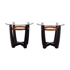 If you have questions about bassett mirror co. 71 Off Macy S Elation Round Glass And Wood End Tables Tables