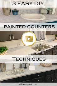 How To Paint Your Countertops Painted Counter Tops Video Tutorial All In Kitchen Cabinets And Countertops Redo Kitchen Counter Tops Cabinets And Countertops
