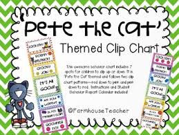 pete the cat themed behavior clip chart