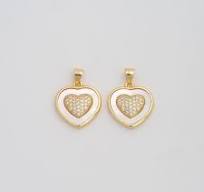 Gold Fritillaria Heart Pendant,18K Gold Filled CZ Love Charms,DIY Jewelry  Findings Making