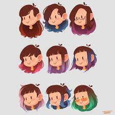My Hairstyles Collection Inspired By Ayshiun S Which One Do You Like The Most My Favorite Is The Last Drawing Cartoon Characters Cartoon Hair Cartoon Artist