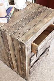 Farmhouse Custom Rustic Reclaimed Wood Night Stand 3 Drawers Bedside Table Upcycled Pallet Wood Grey Weath Pallet Diy Diy Side Table Diy Pallet Furniture