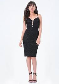 Bebe Lace Strap Trim Midi Dress Womens Cocktail Dresses Shop Cocktail Dresses Club Dresses