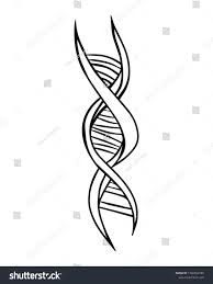 Black And White Vector Sticker Cartoon Vector Illustration Of Black White Dna Gene Great Design Element For Sticker Card Print Or Poster Unique Doodle In 2020 Dna Artwork Dna Logo Dna Drawing