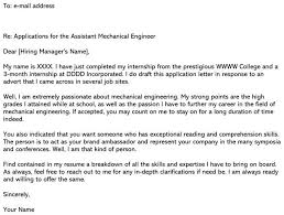 Give smart suggestions on their business or. Mechanical Engineering Cover Letter Sample Email Example