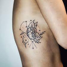 Cosmic Flower Tattoo Blacktattoo Tinytattoo Peony Peonytattoo Scorpius Constellation Constellation Tattoos Tattoos Body Art Tattoos