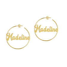 Timeless trinkets whether you prefer yellow, white or rose gold, there are plenty of chic earrings to choose from. 14k Script Name Hoop Earrings Adam Marc Jewels