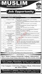 Apply online vacancies for lecturer job openings. The Muslim Education System Lecturer Jobs 2019 2021 Job Advertisement Pakistan