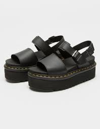 DR. MARTENS Voss Quad Leather Strap Womens Platform Sandals - BLACK | Tillys