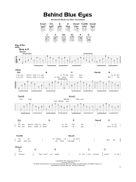 Behind blue eyes by limp bizkit tab different versions chords, tab, tabs. Behind Blue Eyes By The Who Really Easy Guitar Guitar Instructor