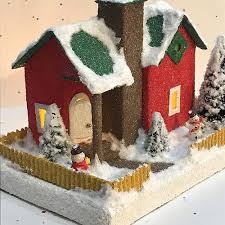 Red And Green Putz House Putz Houses Holiday Prep Holiday