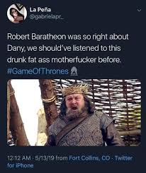 Robert baratheon has the touch of death. Image May Contain 2 People Beard And Text Baratheon Memes Instagram
