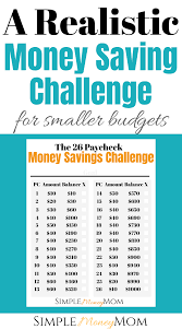 You can always make adjustments later on. A Realistic Money Savings Challenge For Smaller Budgets Simple Money Mom