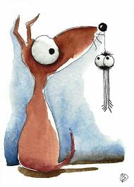 Lucia Stewart Original Watercolor Art Funny Art Art