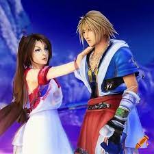 Game screen of final fantasy x, tidus and yuna