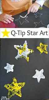 Kids Art Project Q Tip Star Art Space Art Projects Art For Kids Space Crafts