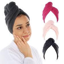 Terry Hair Wraps Set of 3
