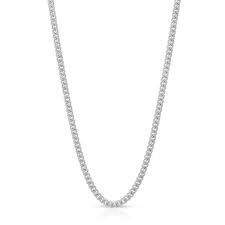 Three long chains sweep to the left where they join a single large golden ring. 10k White Gold 1mm Solid Miami Cuban Curb Link Necklace Chains White Gold Chain For Men Women 100 Real 10k Gold Overstock 31626055