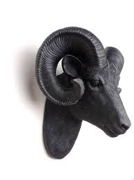 Black Ram Head Wall Mount Faux Bighorn Sheep Wall Hanging Etsy Ram Head Goat Art Animal Heads
