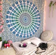 We have some brand new tapestries in store like this one of the brooklyn bridge. Boho Mandala Tapestry Peacock Wall Hanging College Dorm Room Tapestries Beach Blanket Queen Size Bedspreads