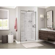 Maax Utile 47 625 In X 80 875 In Marble Carrara Shower Surround Back Wall Panel Lowes Com Shower Wall Shower Wall Panels Small Bathroom Remodel