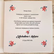 Życzenia do księgi gości wystawionej na weselu dla pary młodej. Ksiega Gosci Z Motywem Malowanych Kwiatow Wk04
