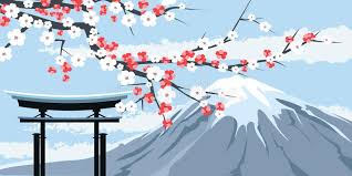 Photo About Graphic Illustration Of Mount Fuji With Cherry Blossoms And Traditional Gate In Foreground Ill Japanese Art Prints Japan Painting Mountain Drawing Over 285 mt fuji pictures to choose from, with no signup needed. graphic illustration of mount fuji
