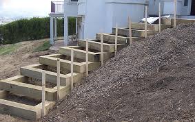 The fill material between the foundations and beneath the steps isn't as critical as it is for most concrete because it only has to support fresh concrete until it's hard; Step By Step Diy Garden Steps Outdoor Stairs The Garden Glove