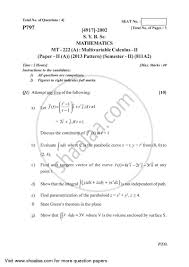 Maybe you would like to learn more about one of these? Multivariable Calculus 2 2015 2016 B Sc Mathematics Semester 4 Sybsc 2013 Pattern Question Paper With Pdf Download Shaalaa Com