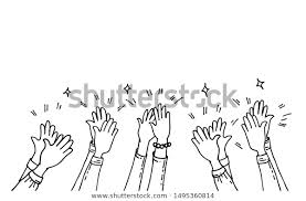 Hand Drawn Hands Clapping Ovation Applause Stock Vector Royalty Free 1495360814 How To Draw Hands Draw Vector