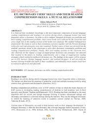 Buku pedoman yang tersedia masih tidak mencukupi pada waktu dahulu pula, prinsipnya menurut saya percontohan memungkinkan seperti ini selamanya'. Pdf Efl Dictionary Users Skills And Their Reading Comprehension Skills A Mutual Relationship