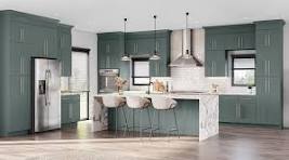 Up to 40% Off Green Semi-Custom Plywood Kitchen Cabinets ...