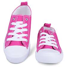Sav103 Pink 1 Girls Canvas Sneakers Pink Tennis Shoes
