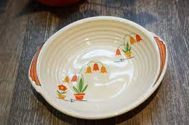Art deco s&c bell china crinoline lady set of 6 5.5 dm tea saucers c.1930's ex. Decorative Plate 2034 Vintage 1930s China Edward Knowles China Kitchen Dining Home Living