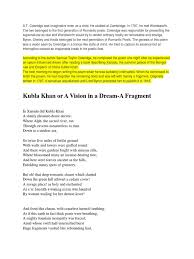 Kubla khan by samuel taylor coleridge poem, summary, themes, analysis and quotes. Kubla Khan Or A Vision In A Dream A Fragment Poetry