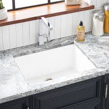 Houzer platus white fireclay 19 in. 25 Totten Granite Composite Undermount Kitchen Sink White
