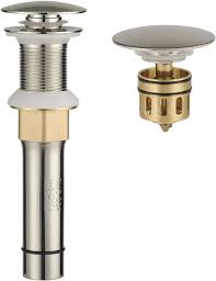 Check spelling or type a new query. Buy Esfort Bathroom Sink Drain Stopper Without Overflow Pop Up Drain Assembly With Built In Anti Clogging Strainer Vessel Sink Drain Brushed Nickel Online In Turkey B08ycyv3cq