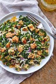 Healthy Roasted Chicken Parmesan Kale Salad Chicken And Kale Recipes Salad Meal Prep Kale Salad Recipes