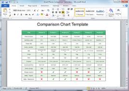 free comparison chart templates for word powerpoint pdf