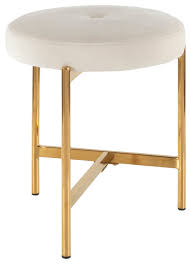Lumisource Chloe Vanity Stool Gold Metal And White Velvet Contemporary Vanity Stools And Benches By Lumisource Beautify your vanity setup with a touch of glitz and glamour.