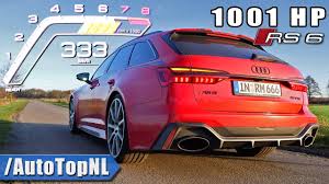 The rs6 avant is expected to earn 15 mpg in the city and 22 mpg on the highway, which is in line with what the e63 s and panamera turbo s sport turismo manage. 1001hp Audi Rs6 C8 Mtm 0 333kmh Acceleration Sound By Autotopnl Youtube