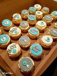 Boy Baby Shower Cupcakes Gray Blue Baby Shower Baby Shower Cupcakes Shower Cupcakes Mini Cupcakes