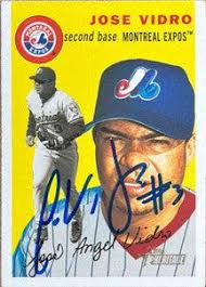 Jose Vidro Signed 2003 Topps Heritage Baseball Card