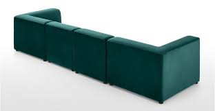 Juno 4 Seater Modular Sofa Seafoam Blue Velvet Modular Sofa Sofa Blue Velvet